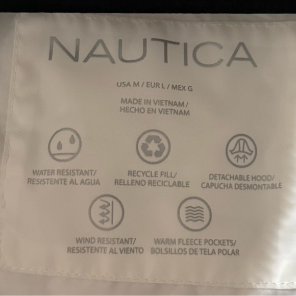 Nautica White Faux Fur Trim Hooded Puffer Coat - Picture 9 of 17